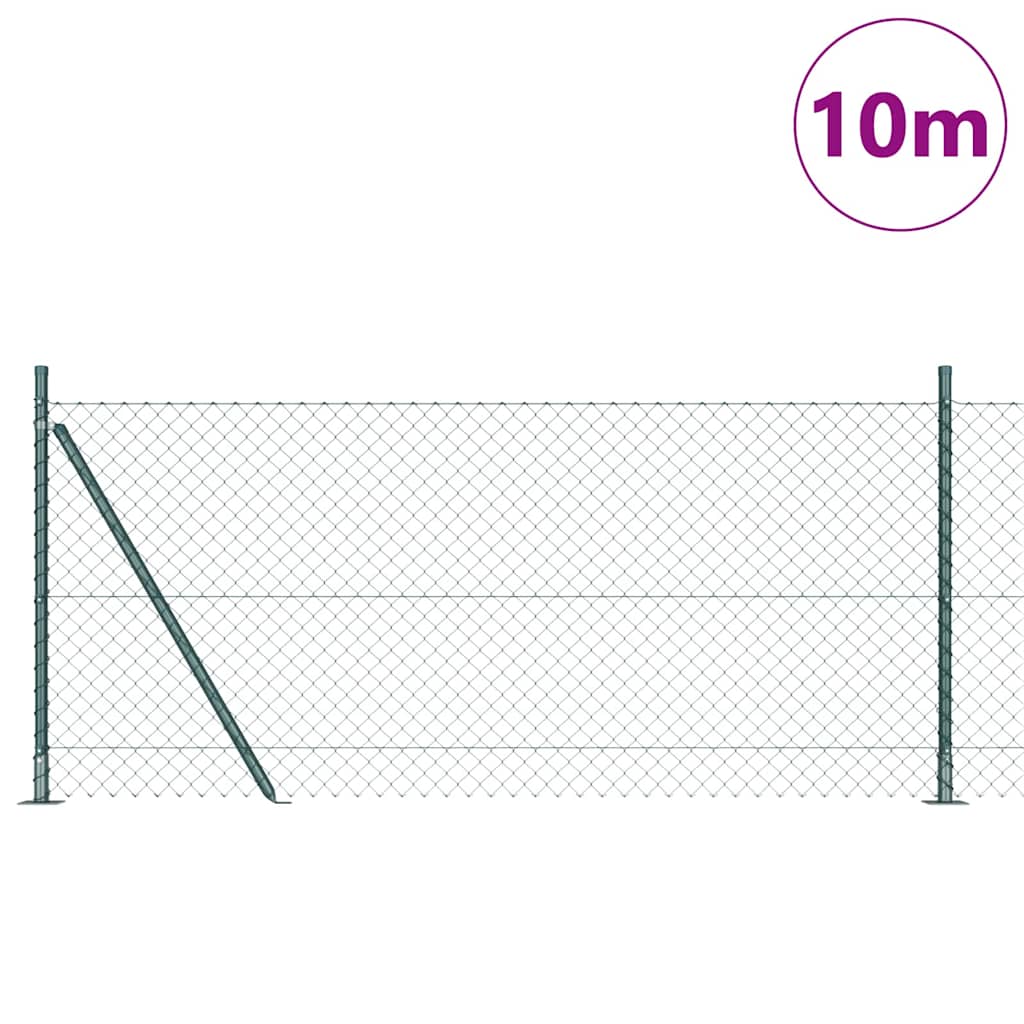 Outdoor Kettenglied-Zaun Erdfixierung 10 x 0,4 m Grün Netz