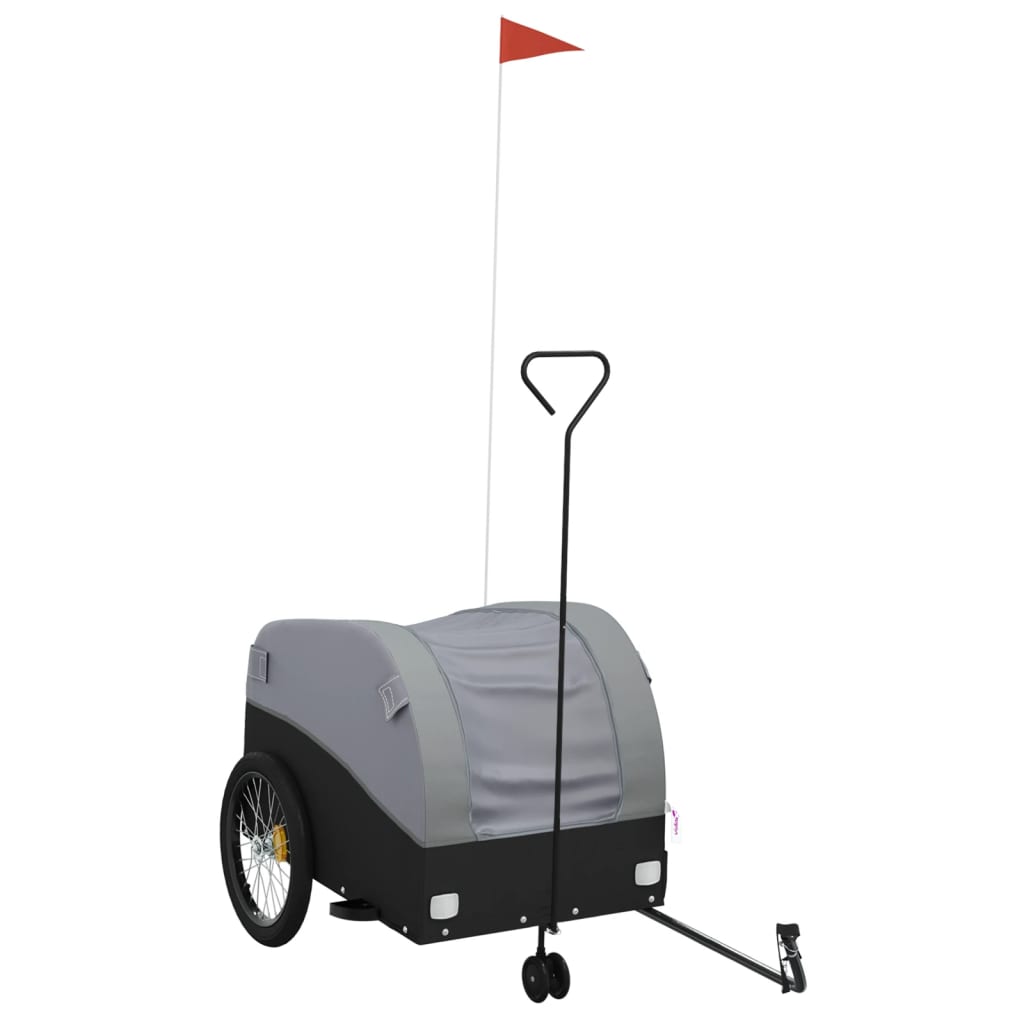Fahrradanhänger Schwarz und Orange 30 kg Eisen