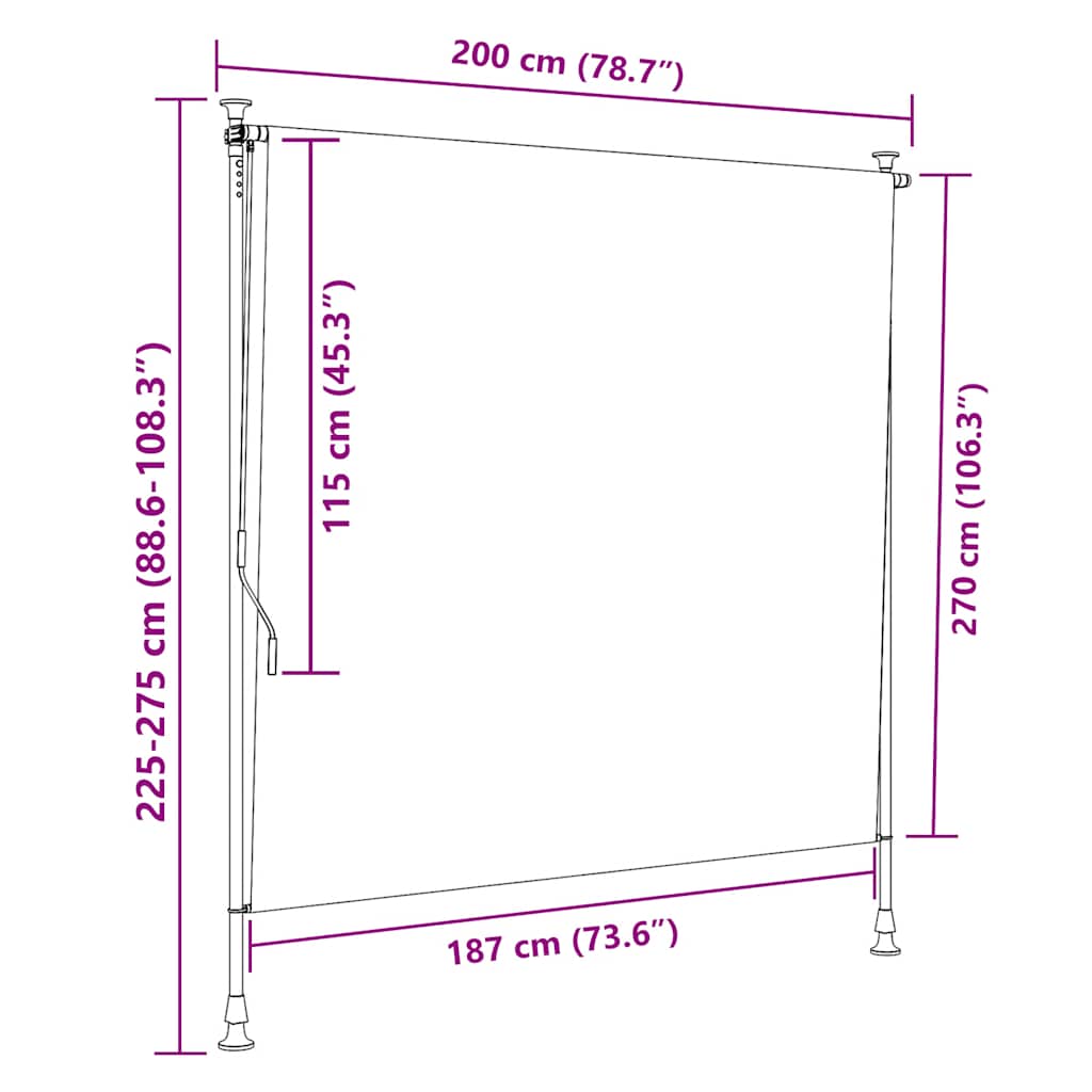 Außenrollo 100 x 270 cm Anthrazit
