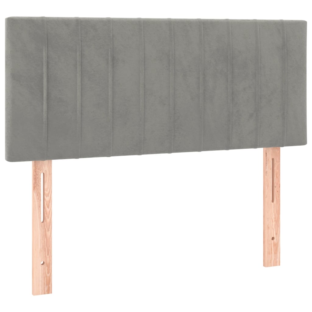 Kopfteil Hellgrau 80x5x118/128 cm Samt