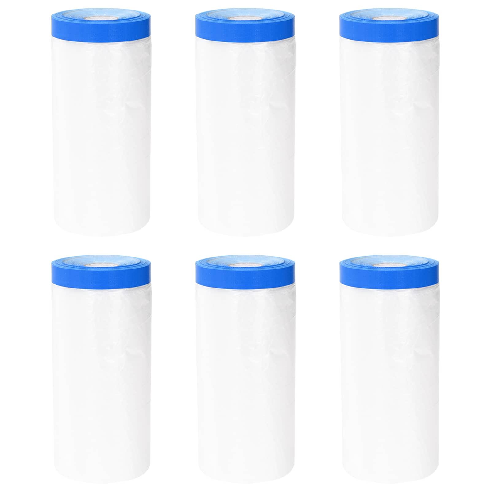 Abdeckfolie mit Klebeband 6 pcs Transparent und Blau
