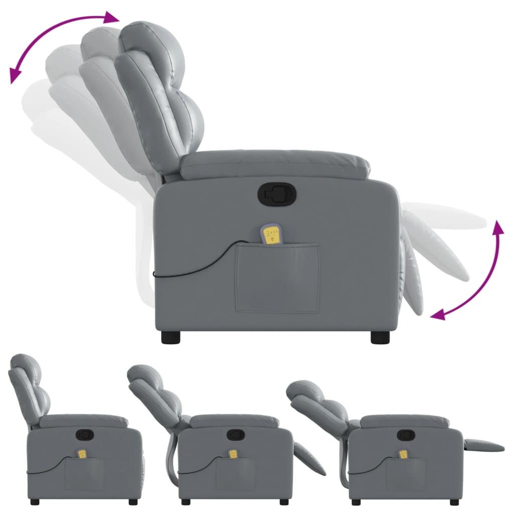 Massage-Relaxsessel, Kunstleder, Schwarz