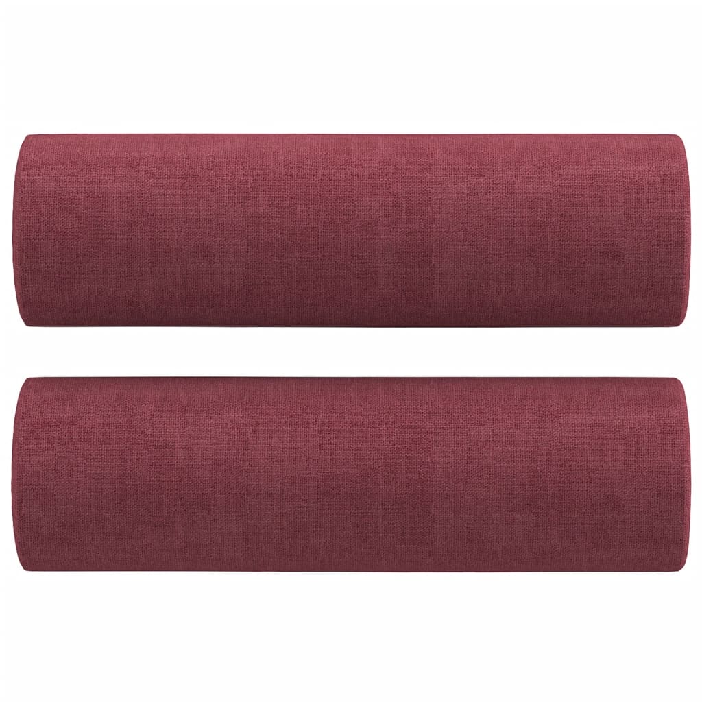 3-tlg. Sofagarnitur mit Kissen Taupe Stoff
