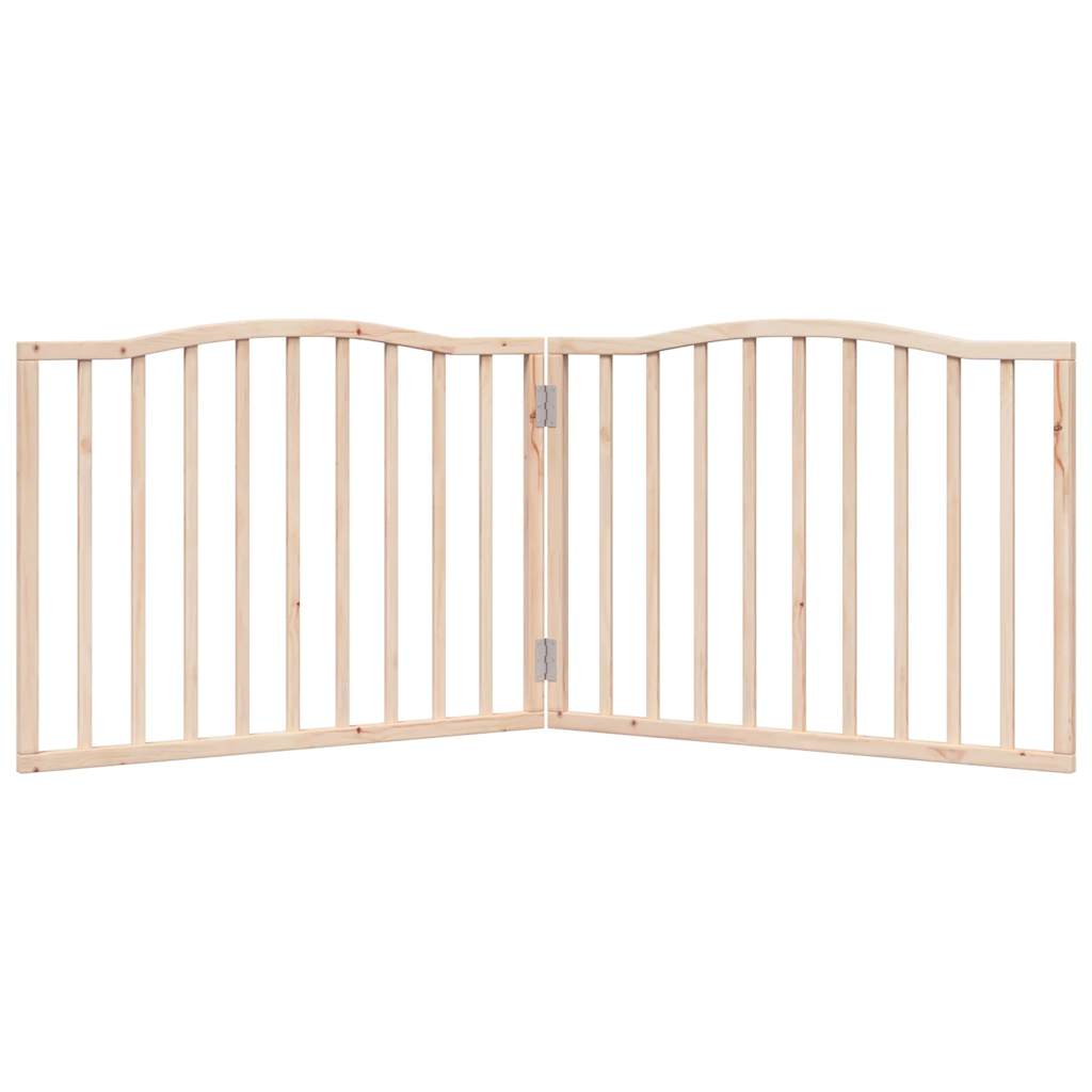 3-tlg. Hundetor Faltbar 150 cm Pappelholz