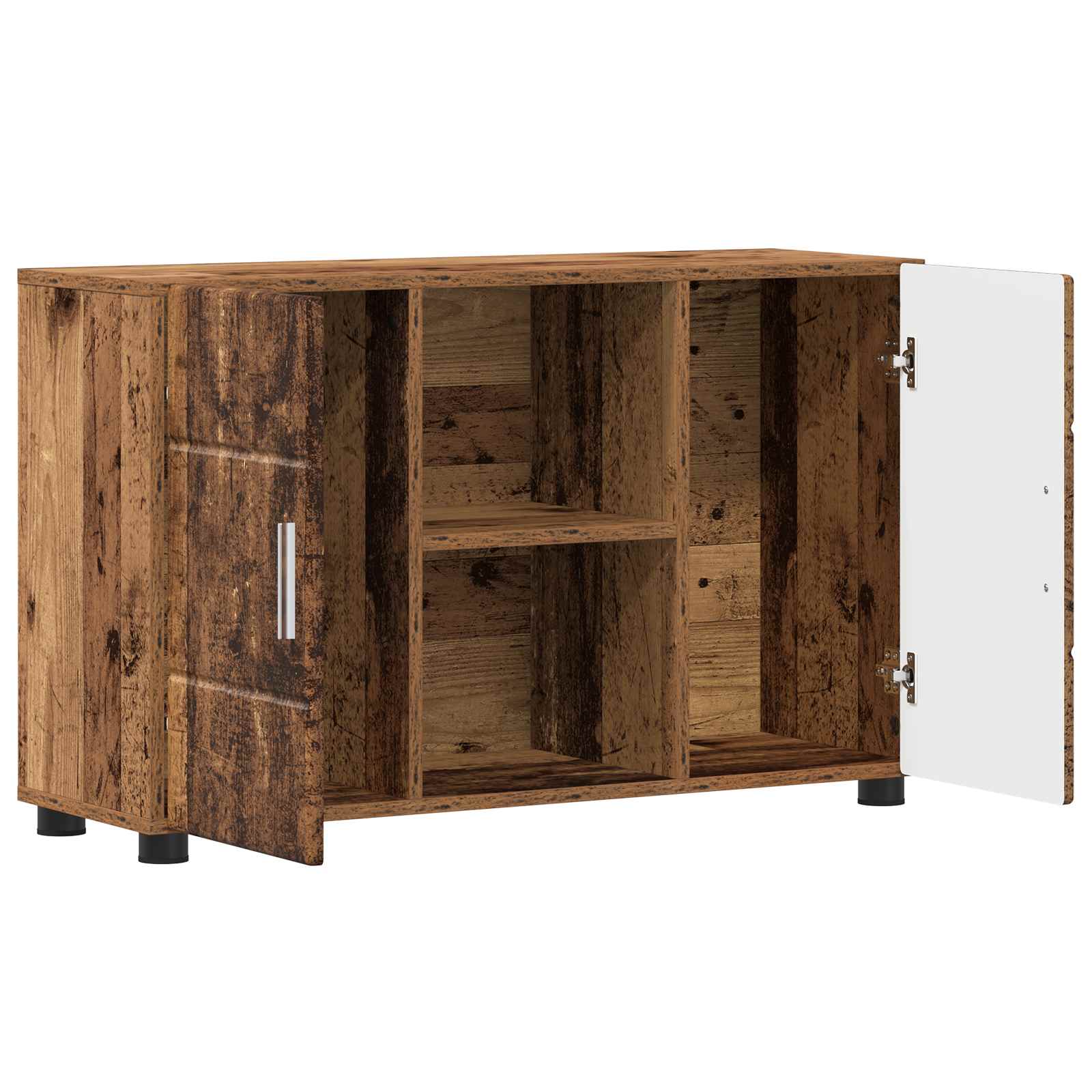 Highboard mit Regal FLORIN Weiß 60 x 35 x 182 cm Holzwerkstoff