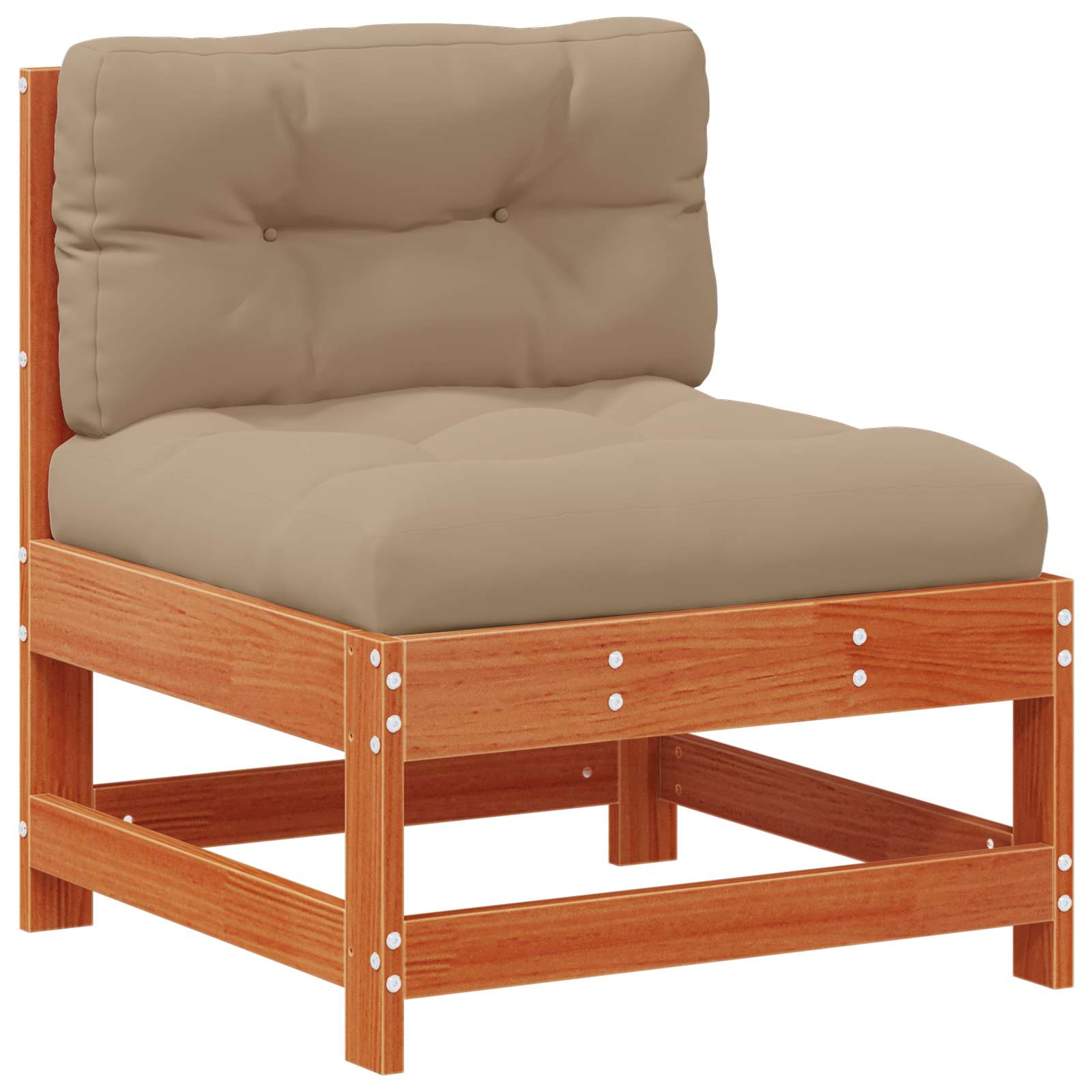 10-tlg. Garten-Lounge-Set mit Kissen Schwarz Massivholz