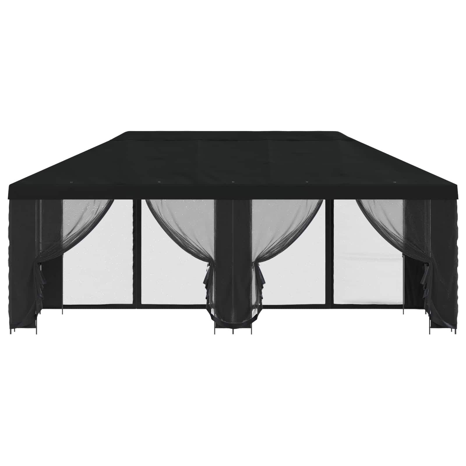 Pavillon mit Seitenwänden 6 x 3 m Beige Polyester und Stahl 190