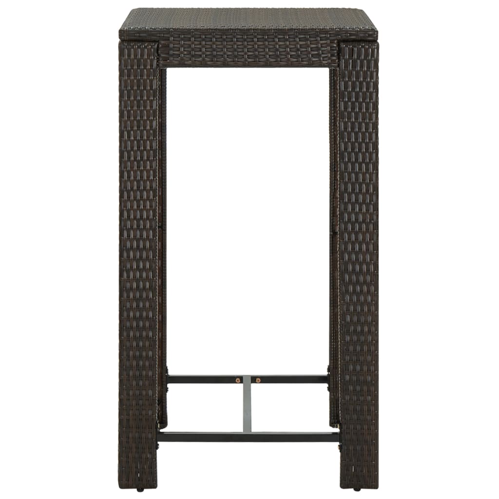 Garten-Bartisch Grau 60,5x60,5x110,5 cm Poly Rattan