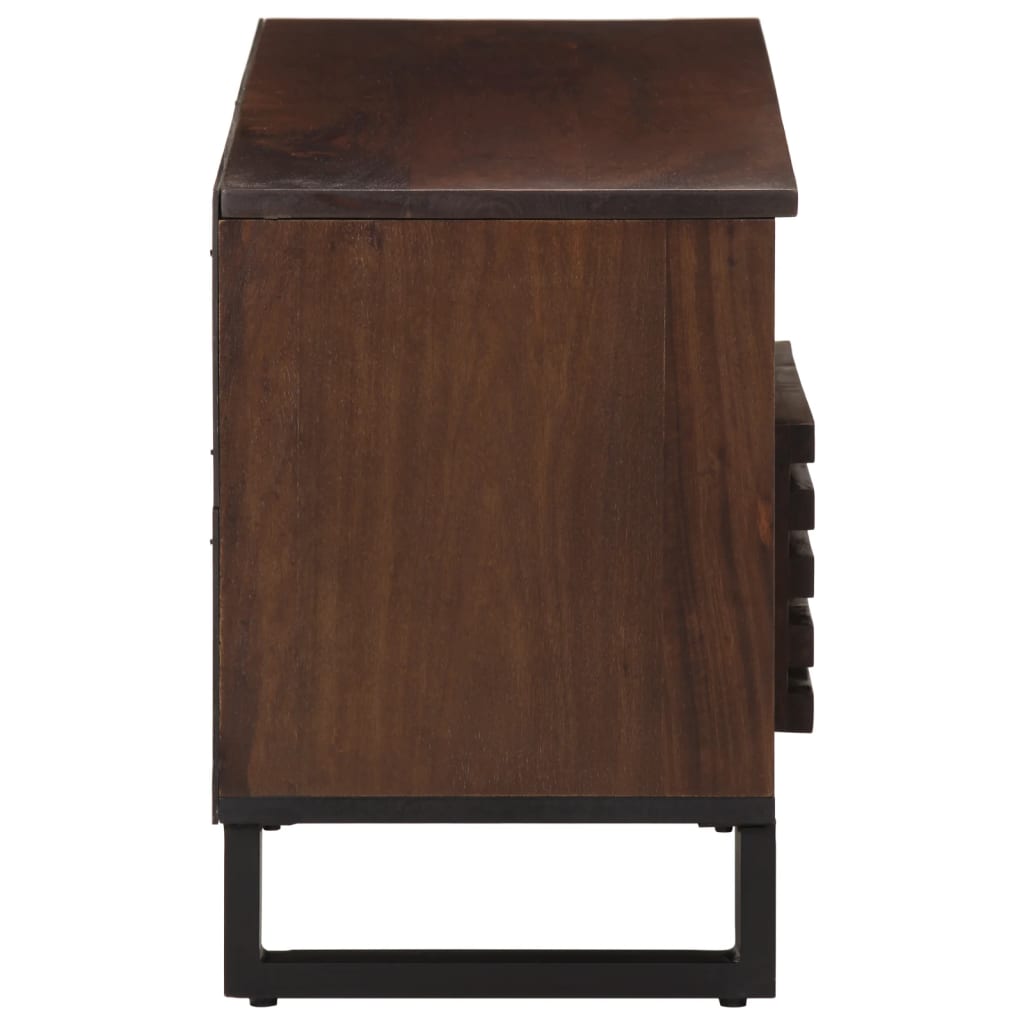 TV-Schrank 100x34x46 cm Raues Massives Mangoholz