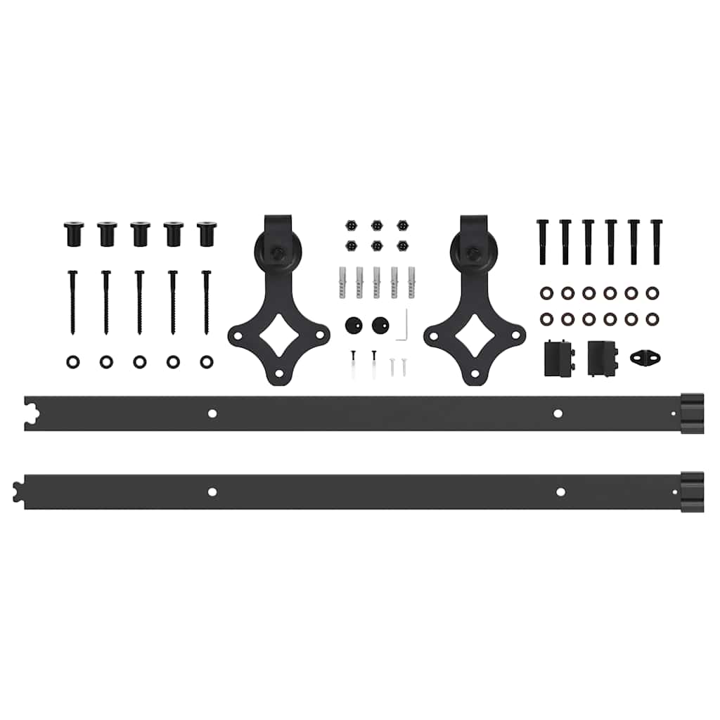 Schiebetürbeschlag-Set SKIEN 183 cm Stahl Schwarz