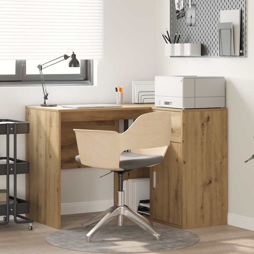 Eck-Schreibtisch Schwarz Eichen-Optik 102 x 88 x 75 cm