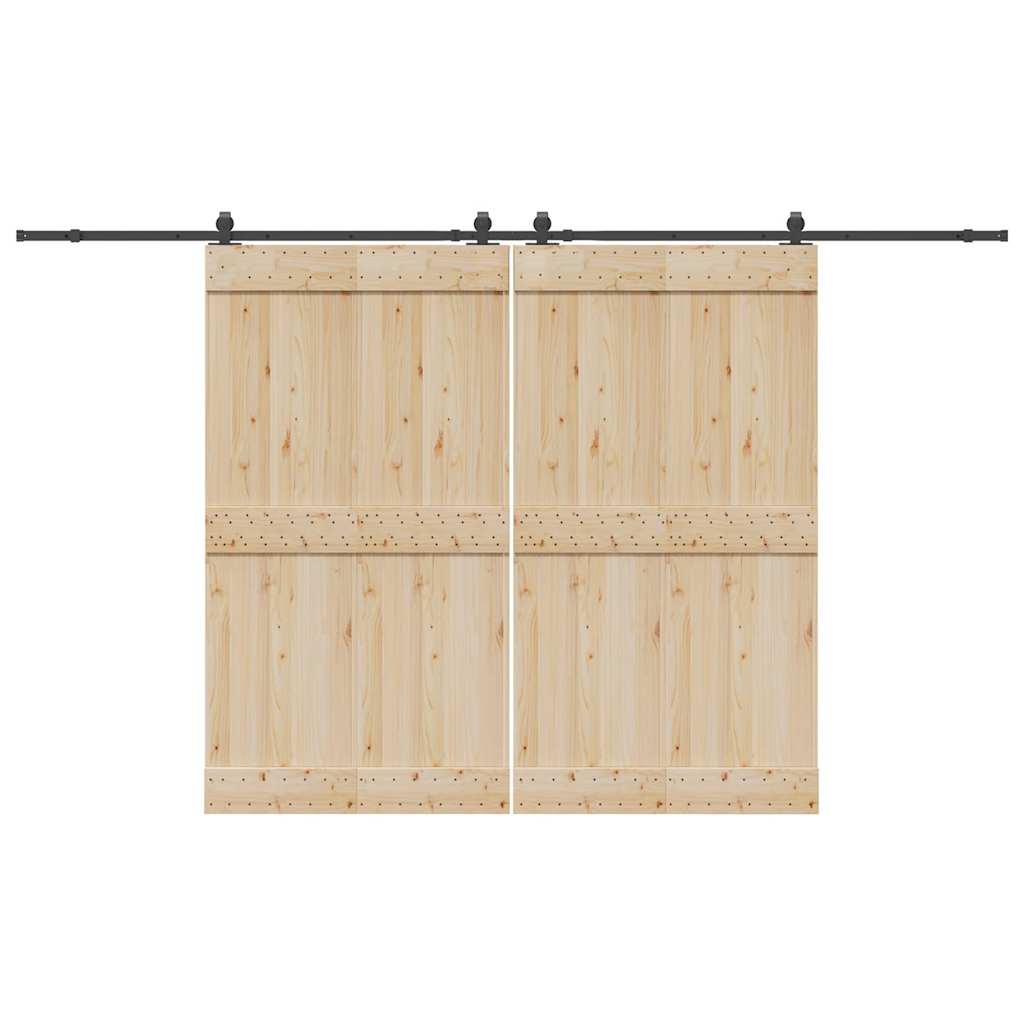 Schiebetürbeschlag-Set 366 cm Stahl Schwarz
