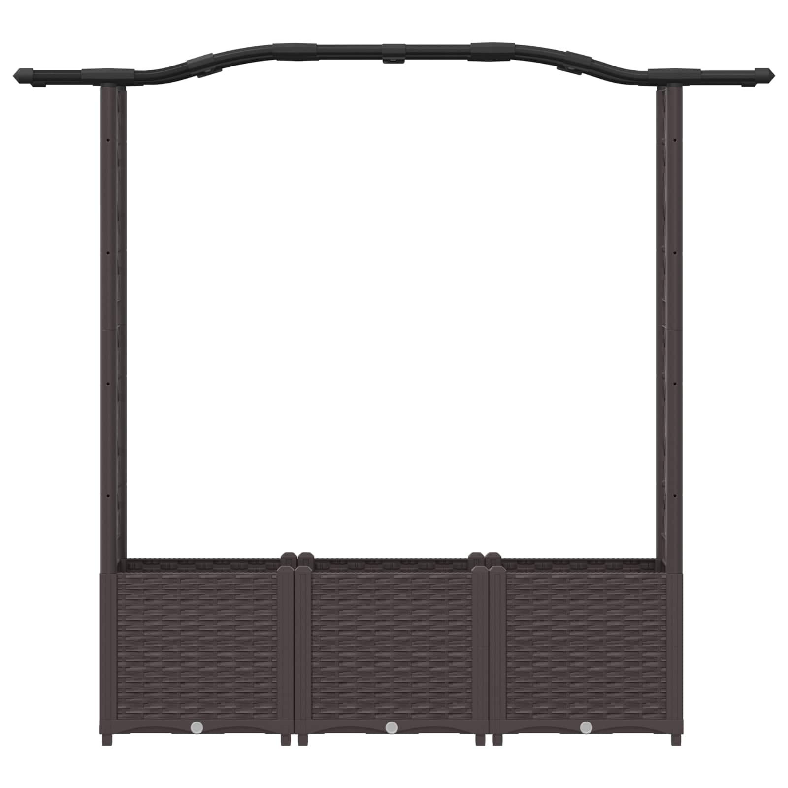 Hochbeet mit Rankgitter und Dach Braun 124 x 40 x 123 cm PP