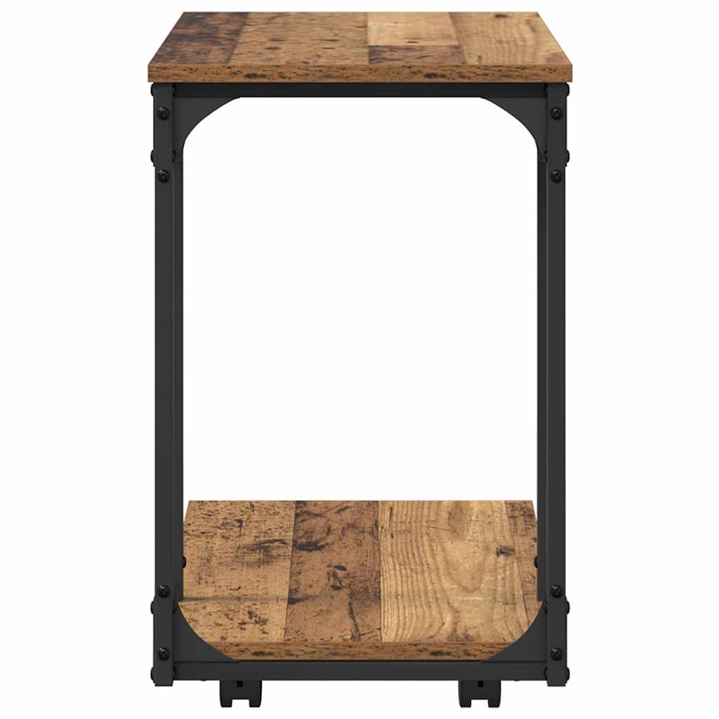 Beistelltisch mit Rollen Schwarz 50x35x55,5 cm Holzwerkstoff