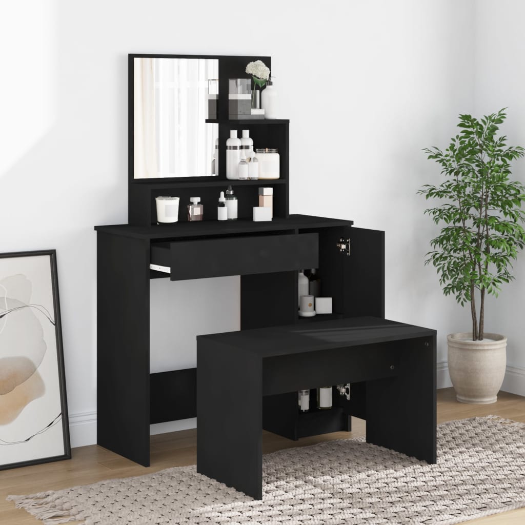 Schminktisch-Set Weiß 86,5x35x136 cm