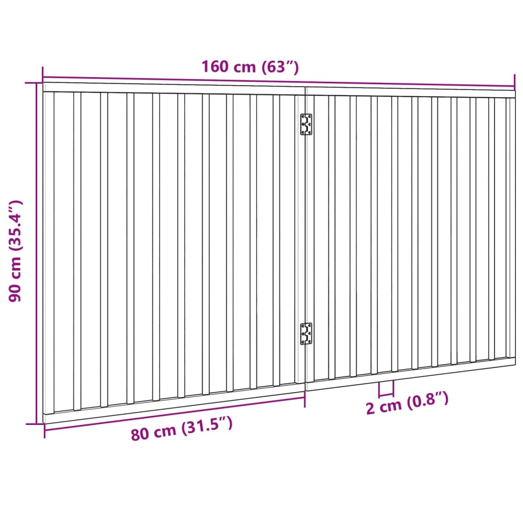 Hundegitter Faltbar 3 Paneele 150 cm Pappelholz