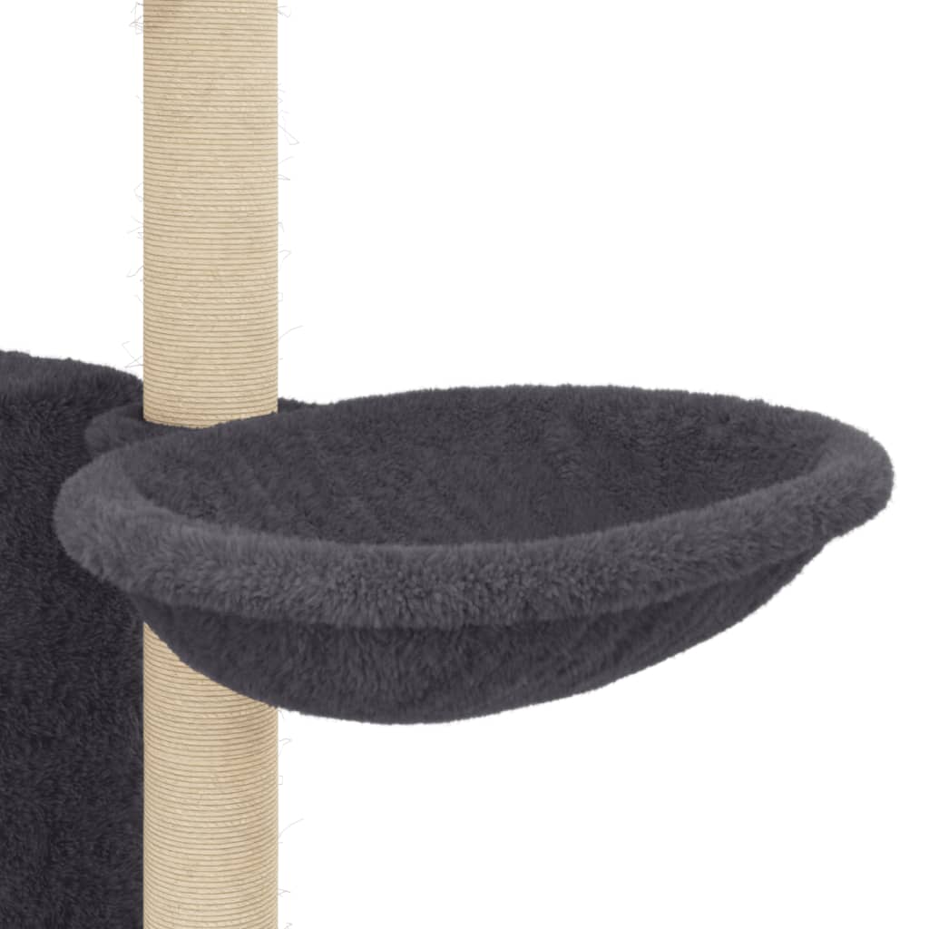 Kratzbaum mit Sisal-Kratzsäulen Creme 131 cm