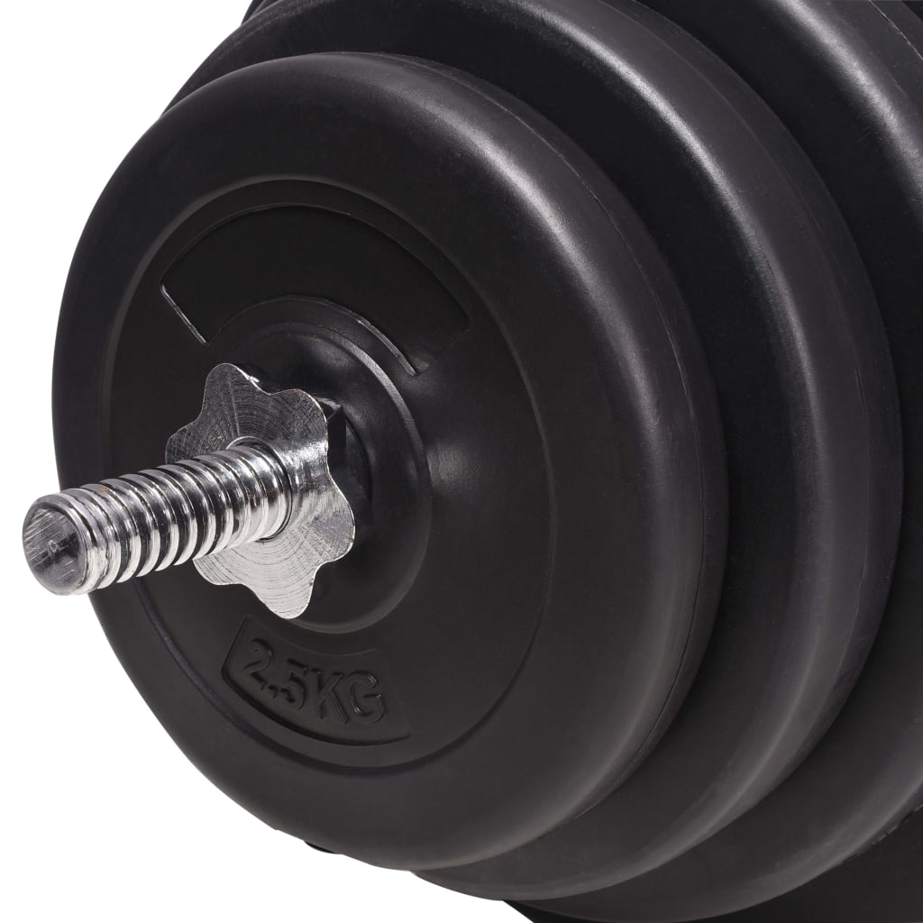 Hantelbank mit Ablage, Langhantel und Kurzhantel-Set 90 kg