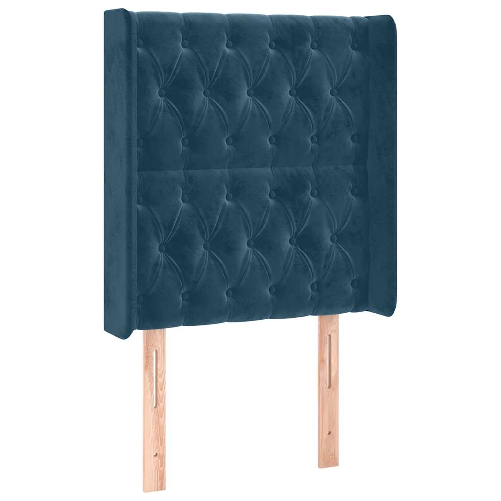 Kopfteil mit Ohren Dunkelblau 93x16x78/88 cm Samt