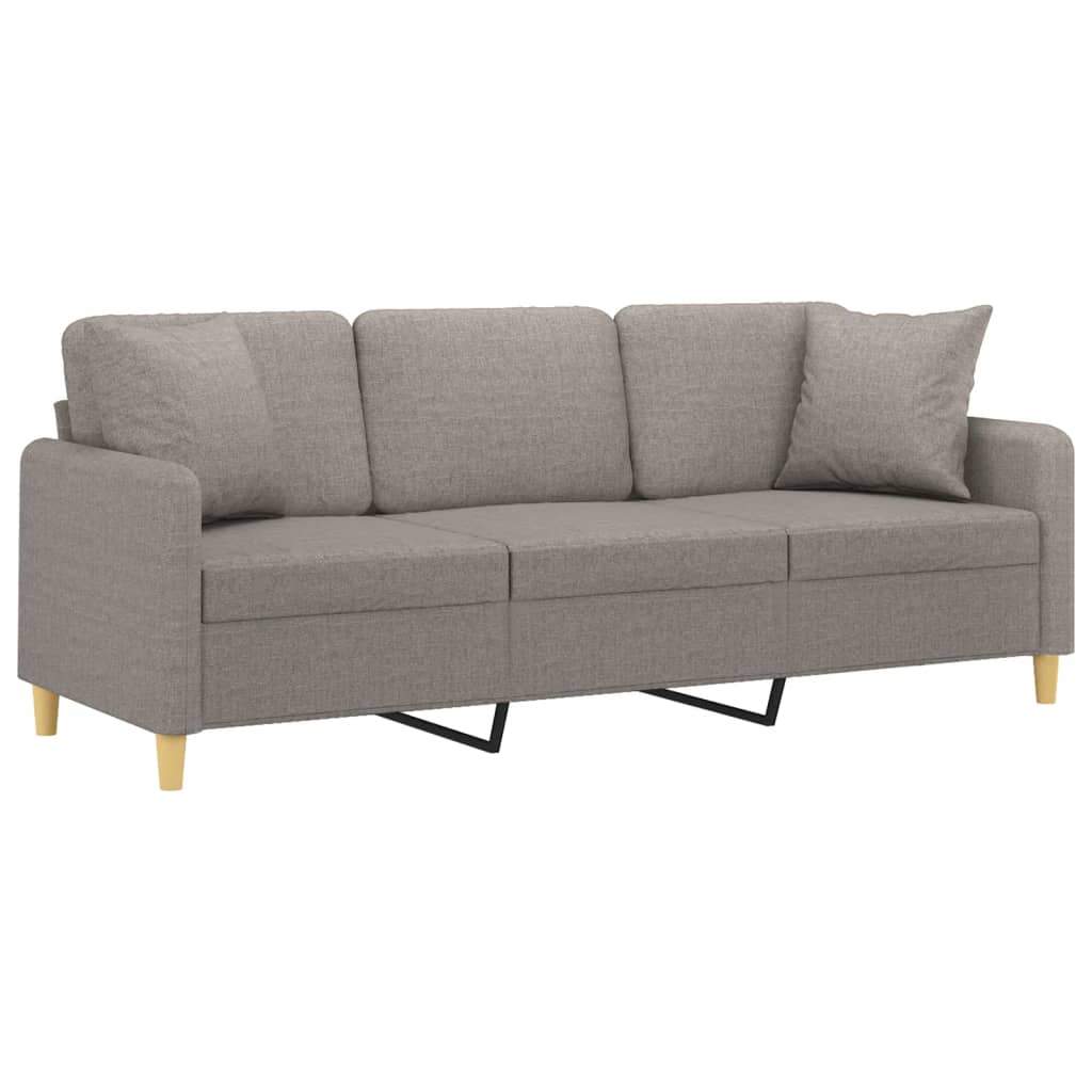 2-Sitzer-Sofa mit Zierkissen Braun 120 cm Stoff