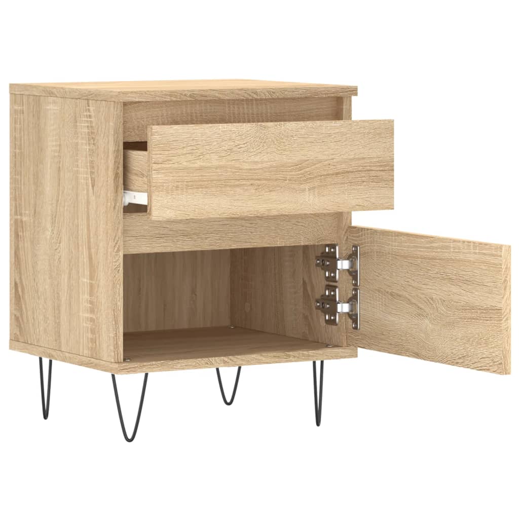 Bettschrank Schwarz Eichen-Optik 40 x 35 x 50 cm Holzwerkstoff