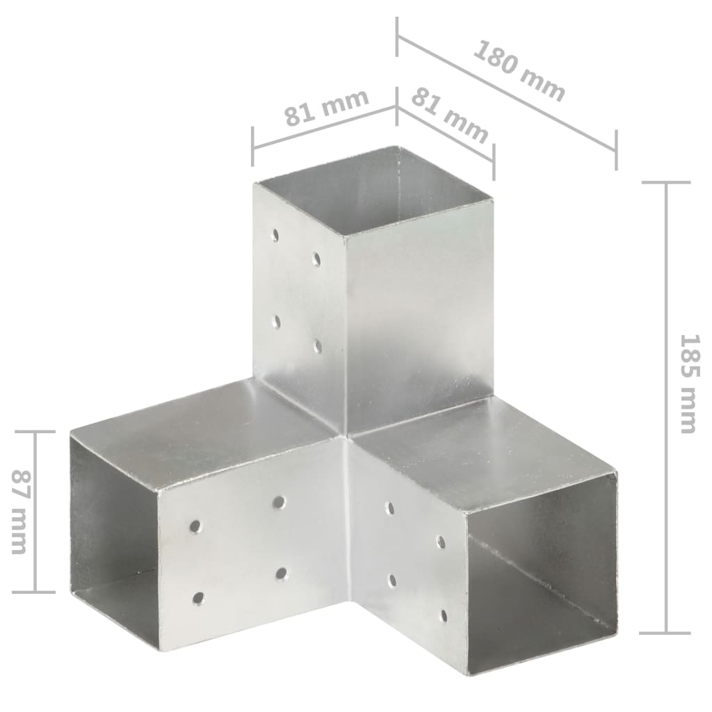 Pfostenverbinder L-Form Verzinktes Metall 71 x 71 mm