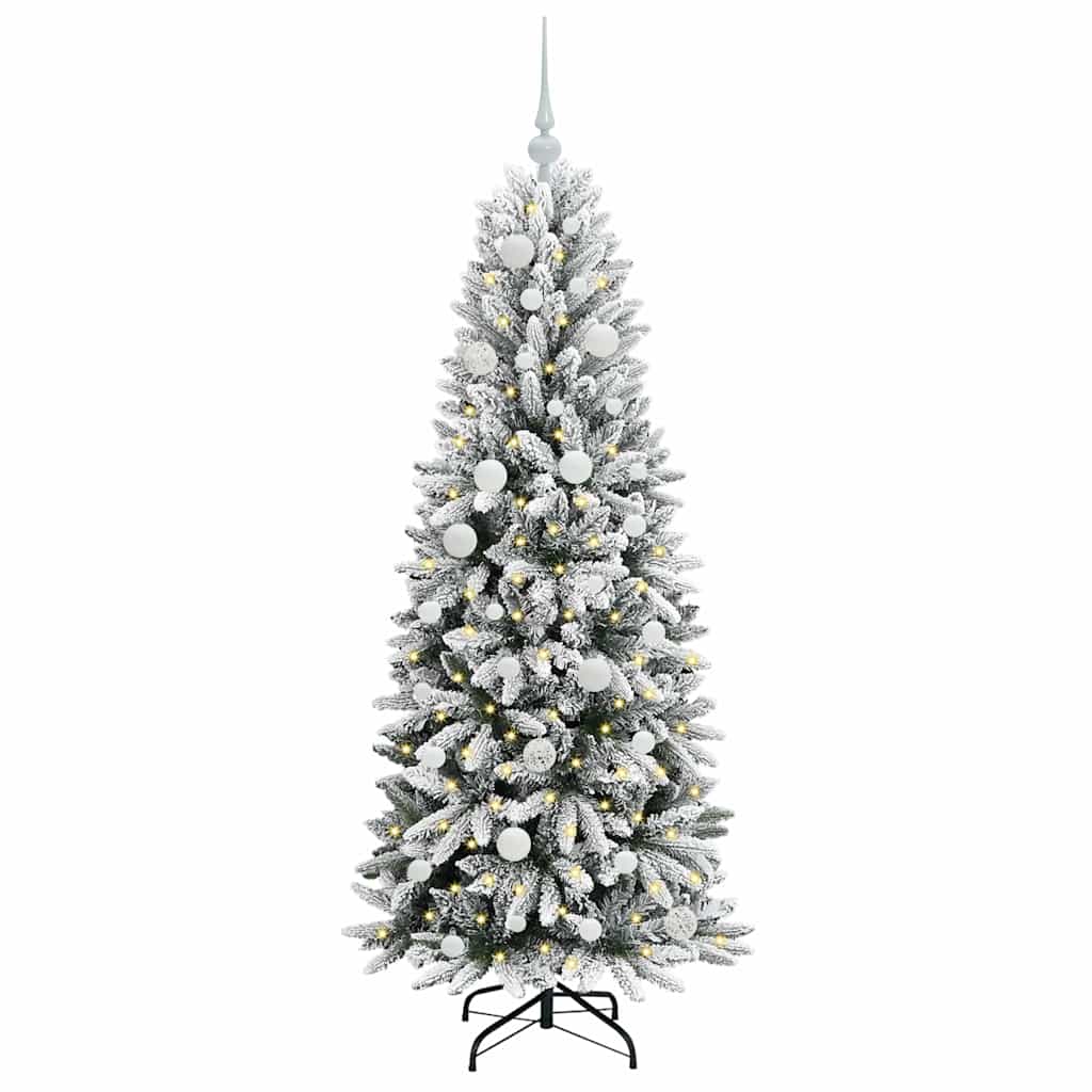Künstlicher Weihnachtsbaum mit 150 LEDs mit Ständer Weiß 120 cm