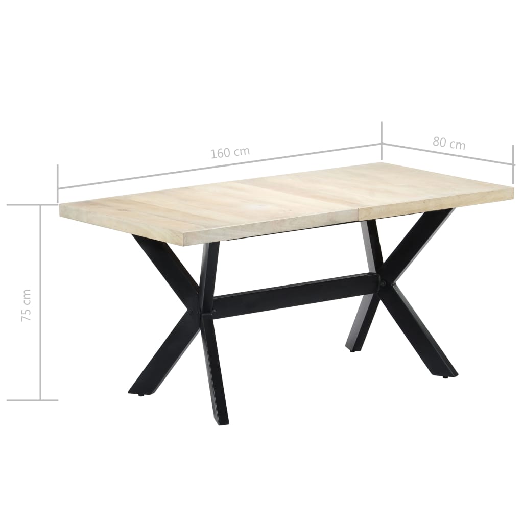 Esstisch Massivholz Mango und Stahlgestell 180 cm