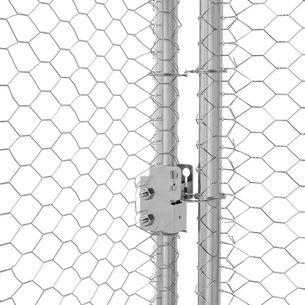 Hühnerkäfig 2 pcs Silber 400 x 200 x 200 cm Verzinkter Stahl