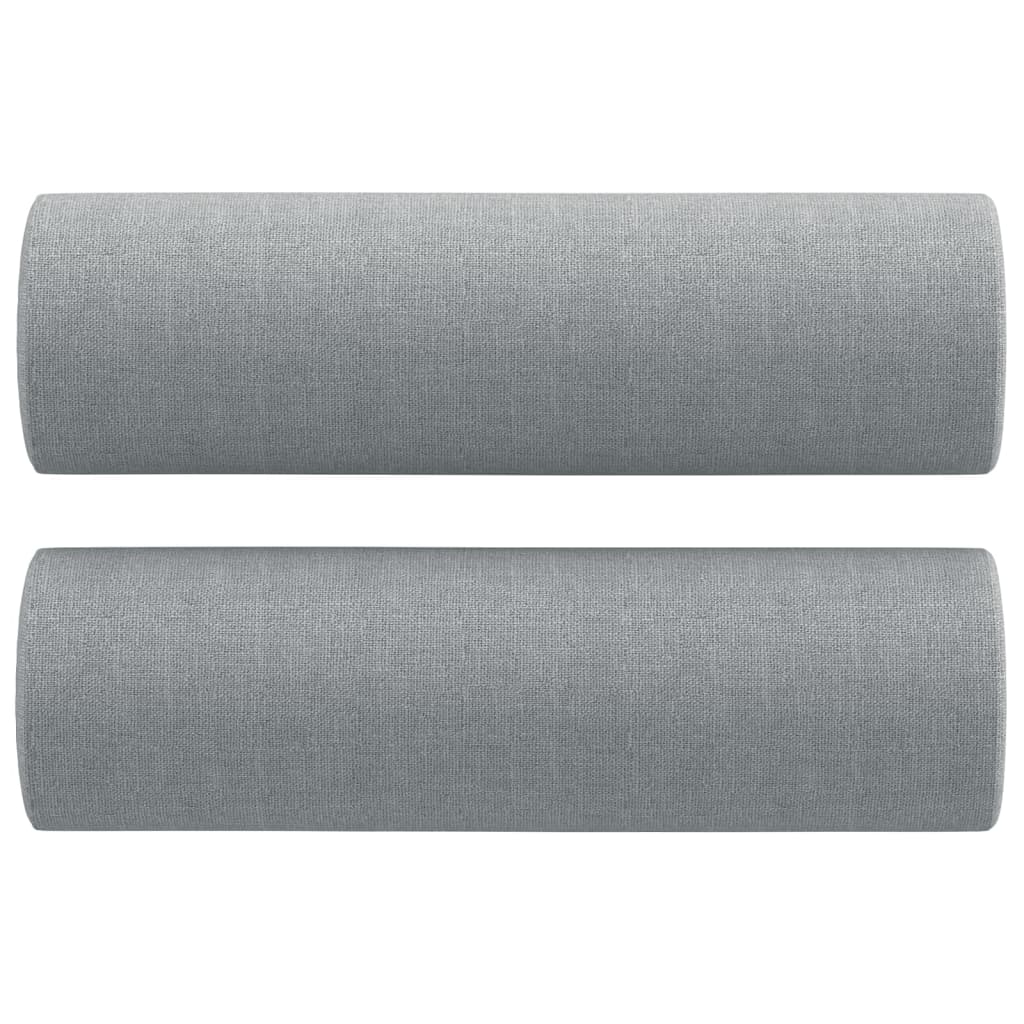 3-tlg. Sofagarnitur mit Kissen Braun Stoff