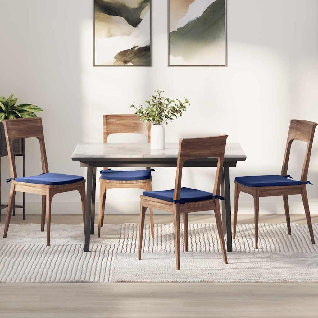 Sitzkissen 4 pcs Blau 40 x 40 x 3 cm Samt