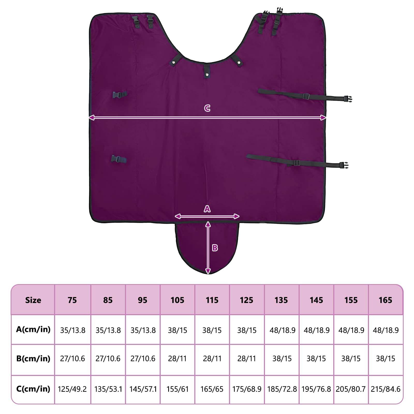 Pferdedecke Dunkelgrün und Schwarz 75 cm Polyester