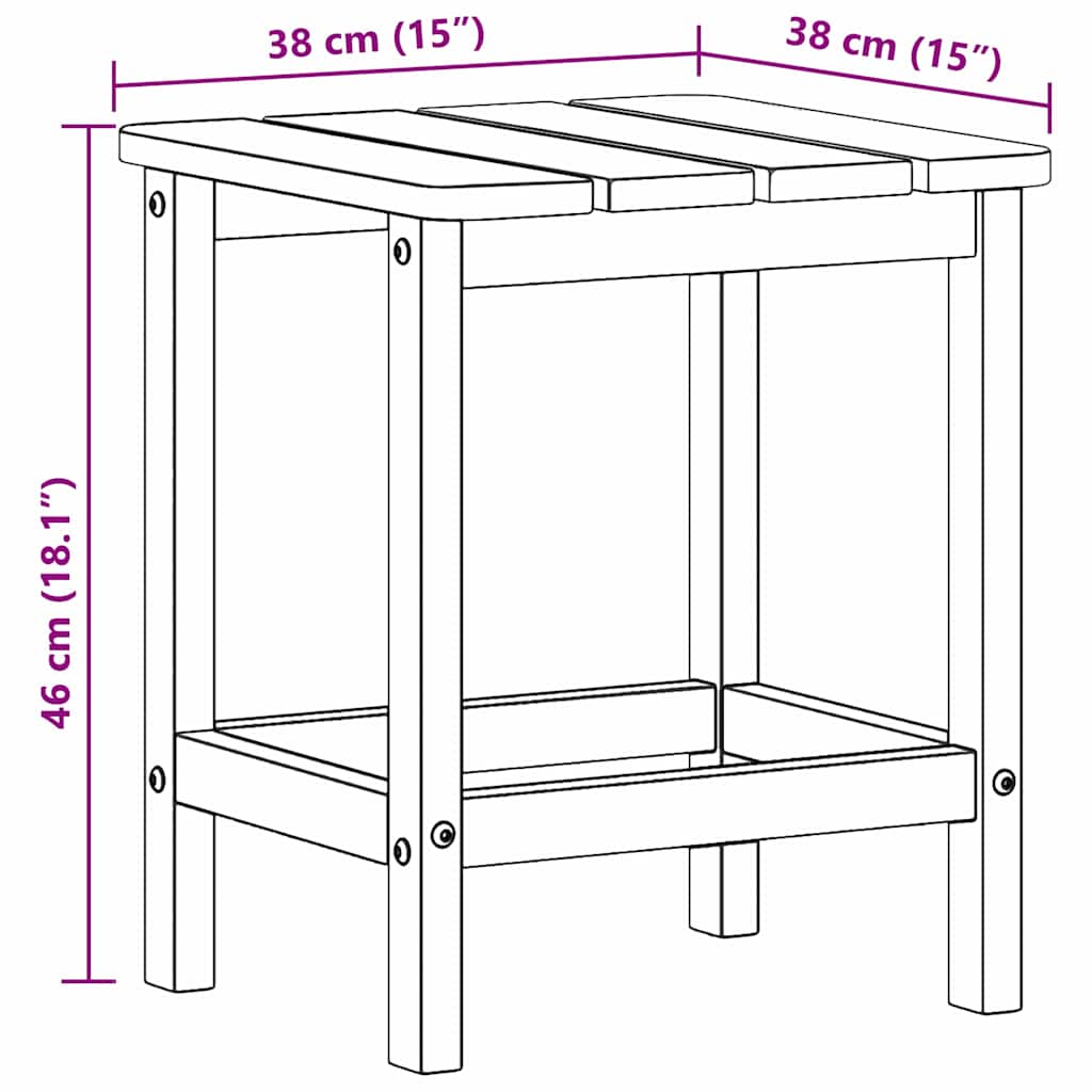 Beistelltisch Weiß 38 x 38 x 46 cm Polyethylen