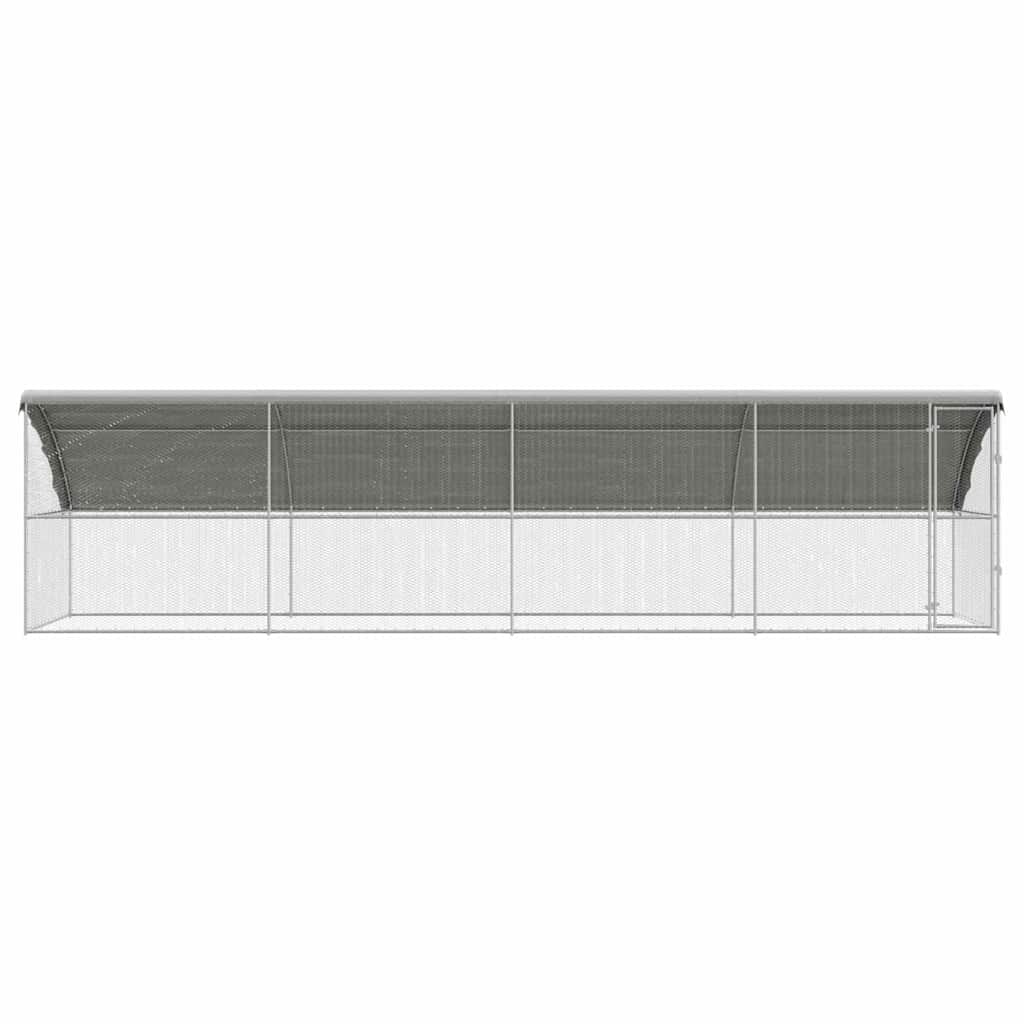 Hühnerkäfig 2 pcs Silber 400 x 200 x 200 cm Verzinkter Stahl