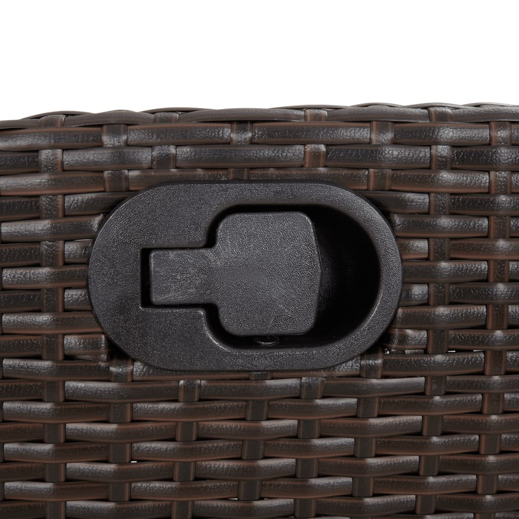 Gartensessel Verstellbar mit Kissen Schwarz Poly Rattan