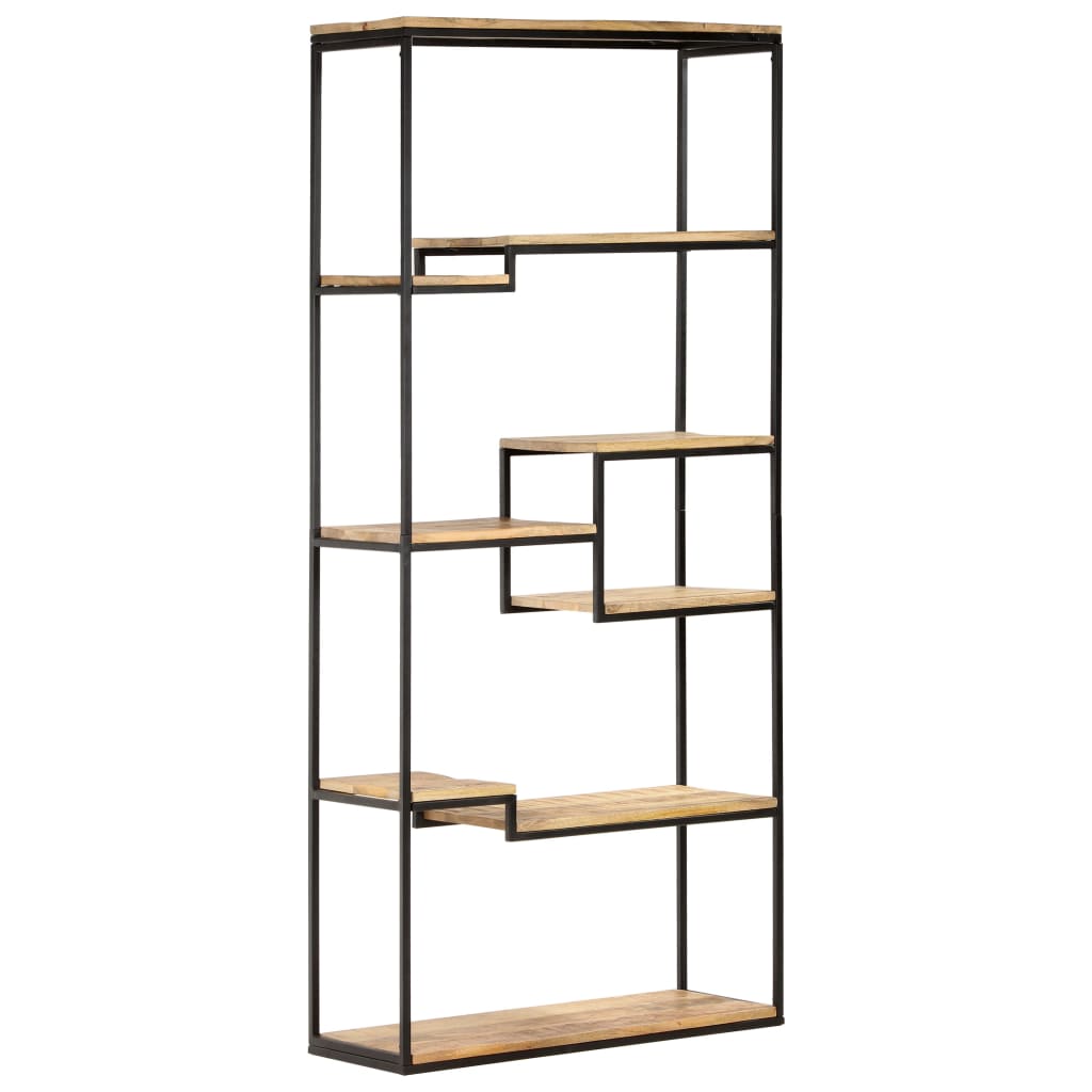 Bücherregal 80x30x180 cm Raues Mangoholz