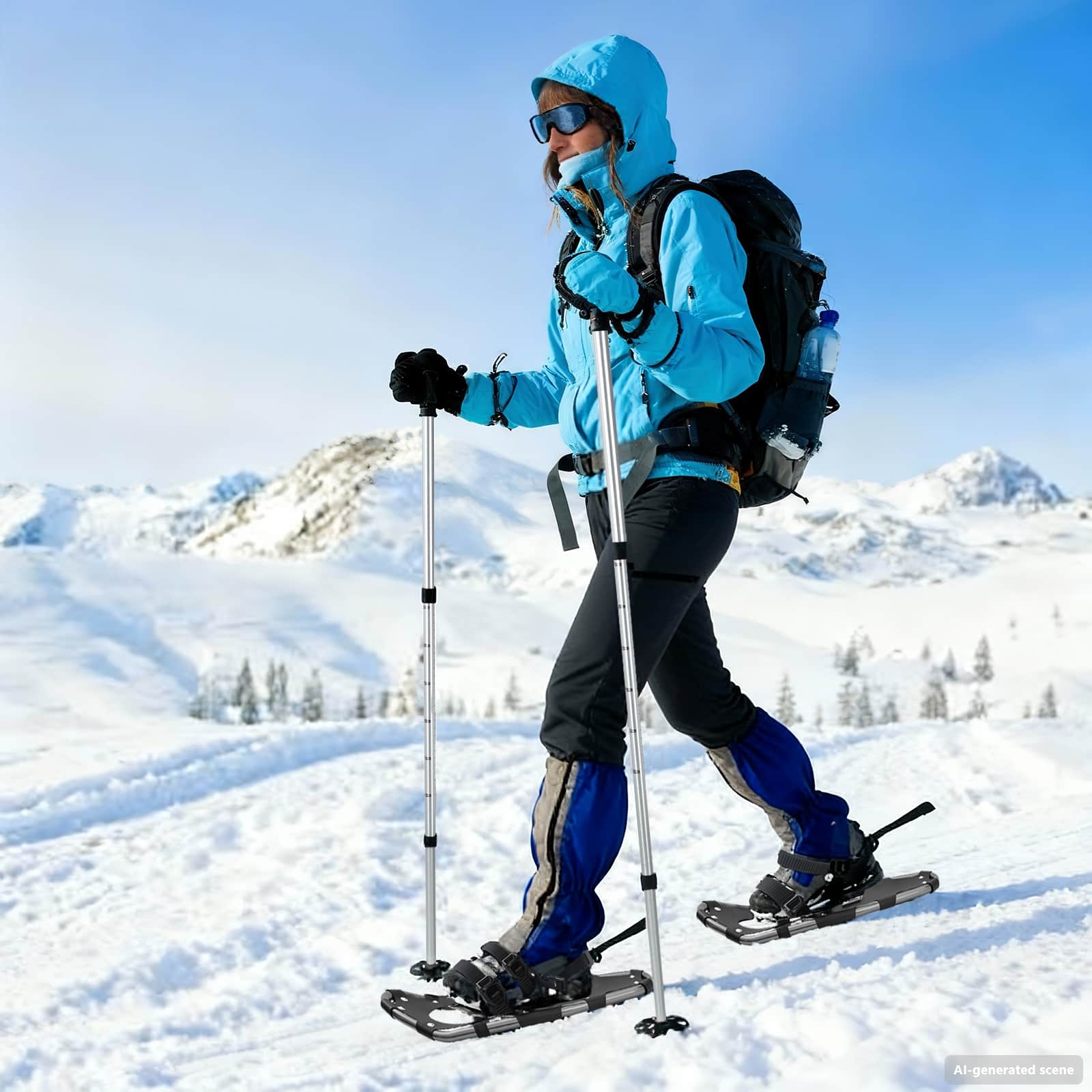 3 in 1 Schneeschuhe Silber und Schwarz 53,5 x 21 cm