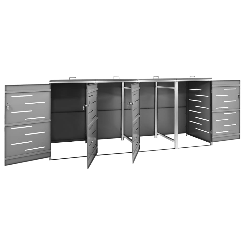 Mülltonnenbox für 3 Tonnen 207x77,5x112,5 cm Edelstahl