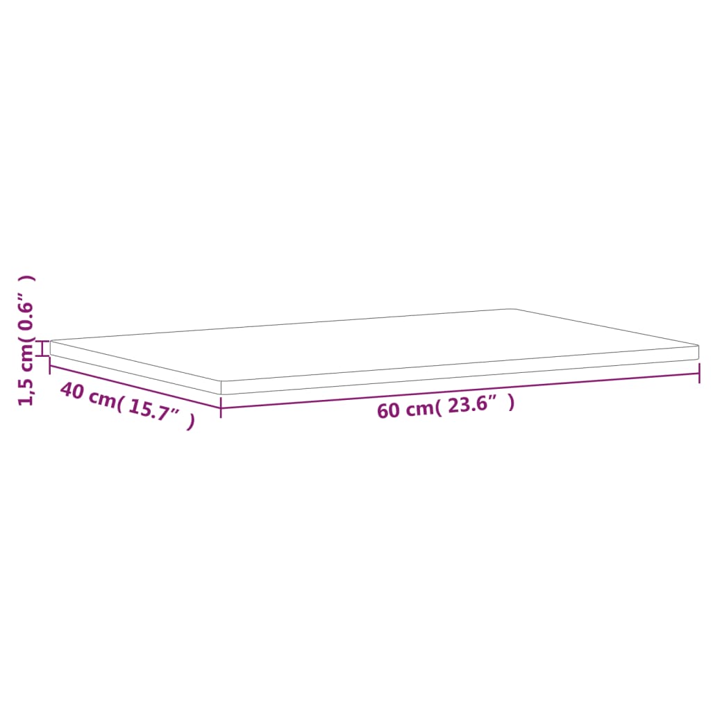 Waschtischplatte 80x40x1,5 cm Massivholz Buche
