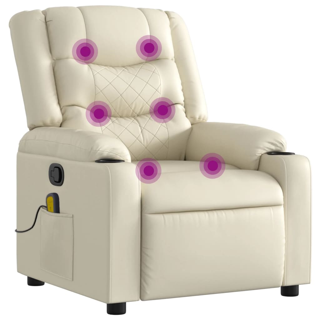 Massage-Relaxsessel, Kunstleder, Schwarz