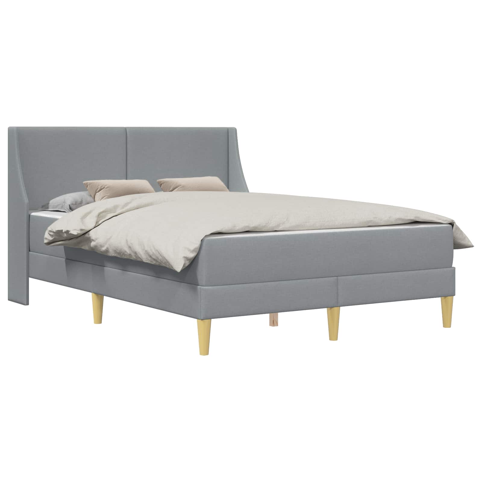 Bettgestell mit Matratze Hellgrau 80x 200 cm Polyester