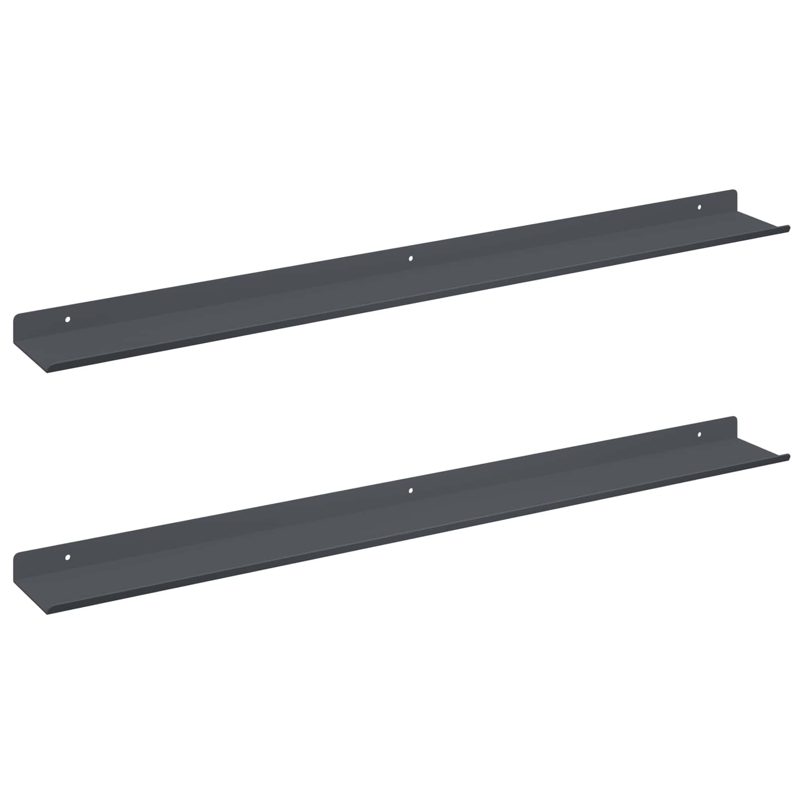 Schwebendes Regal 3 pcs Schwarz 40 x 9 x 2,5 cm Stahl