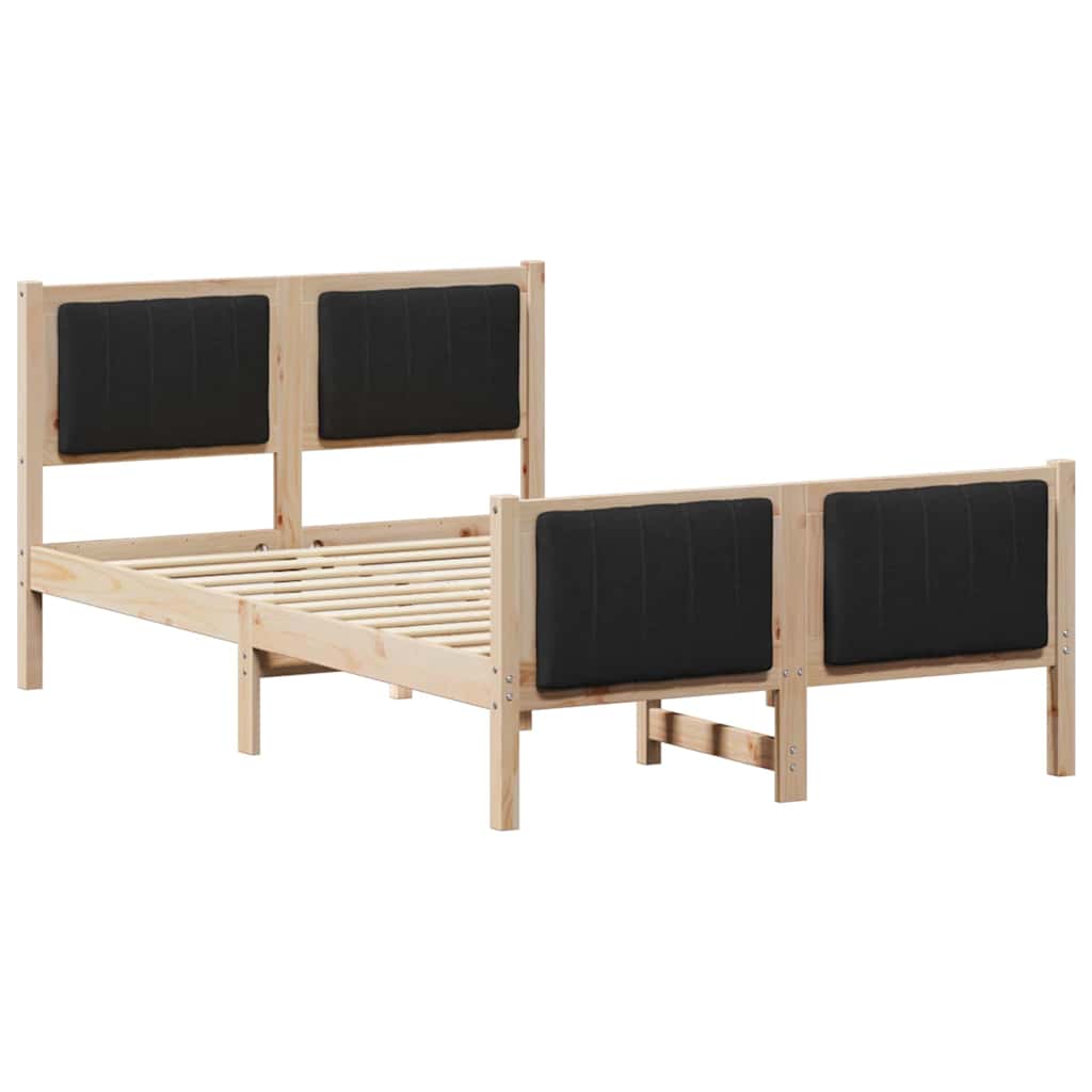 Bettgestell Braun und hellgrau 200 x 200 cm Massivholz Kiefer