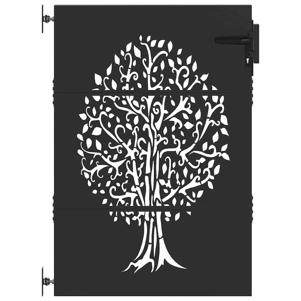 Gartentor 85x75 cm Cortenstahl Baum-Design