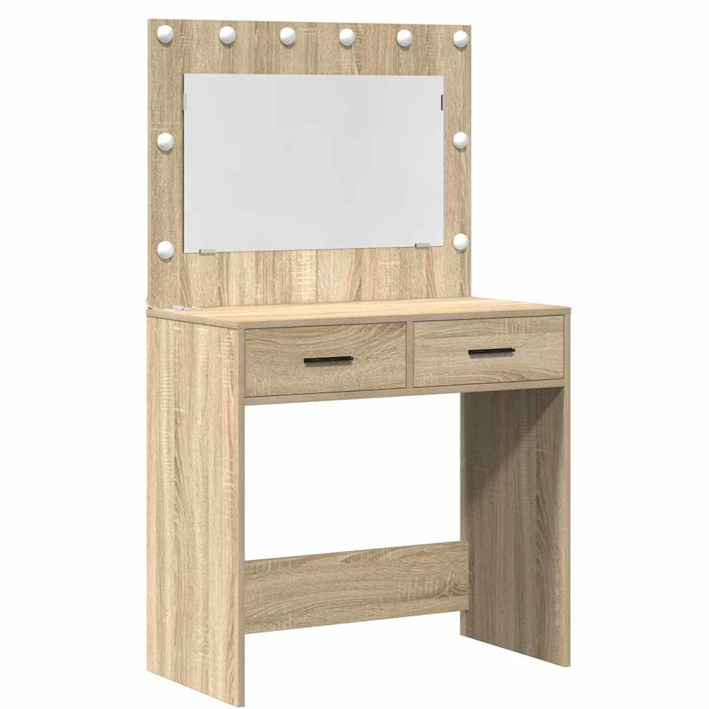 Schminktisch mit Regal Weiß 78,5 x 41 x 135 cm Holzwerkstoff