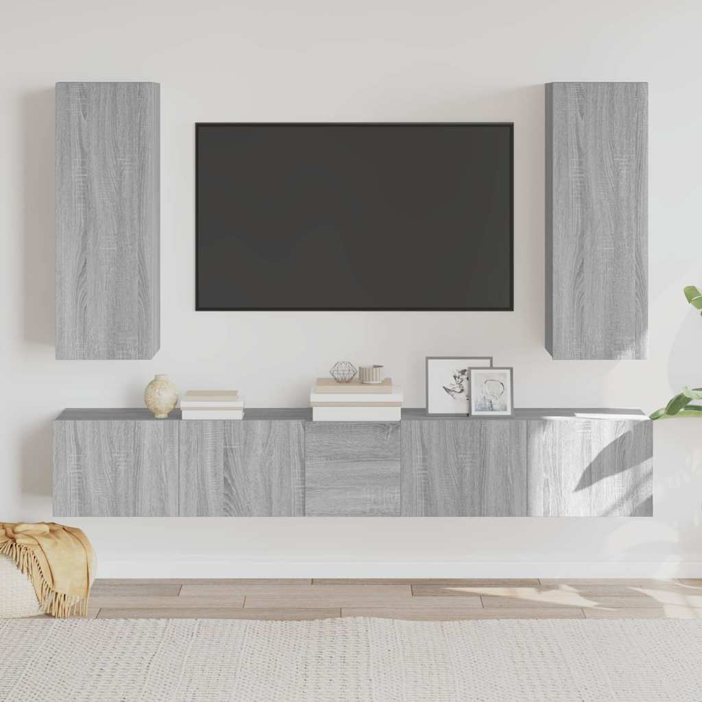 5-tlg. TV-Schrank-Set Weiß Holzwerkstoff