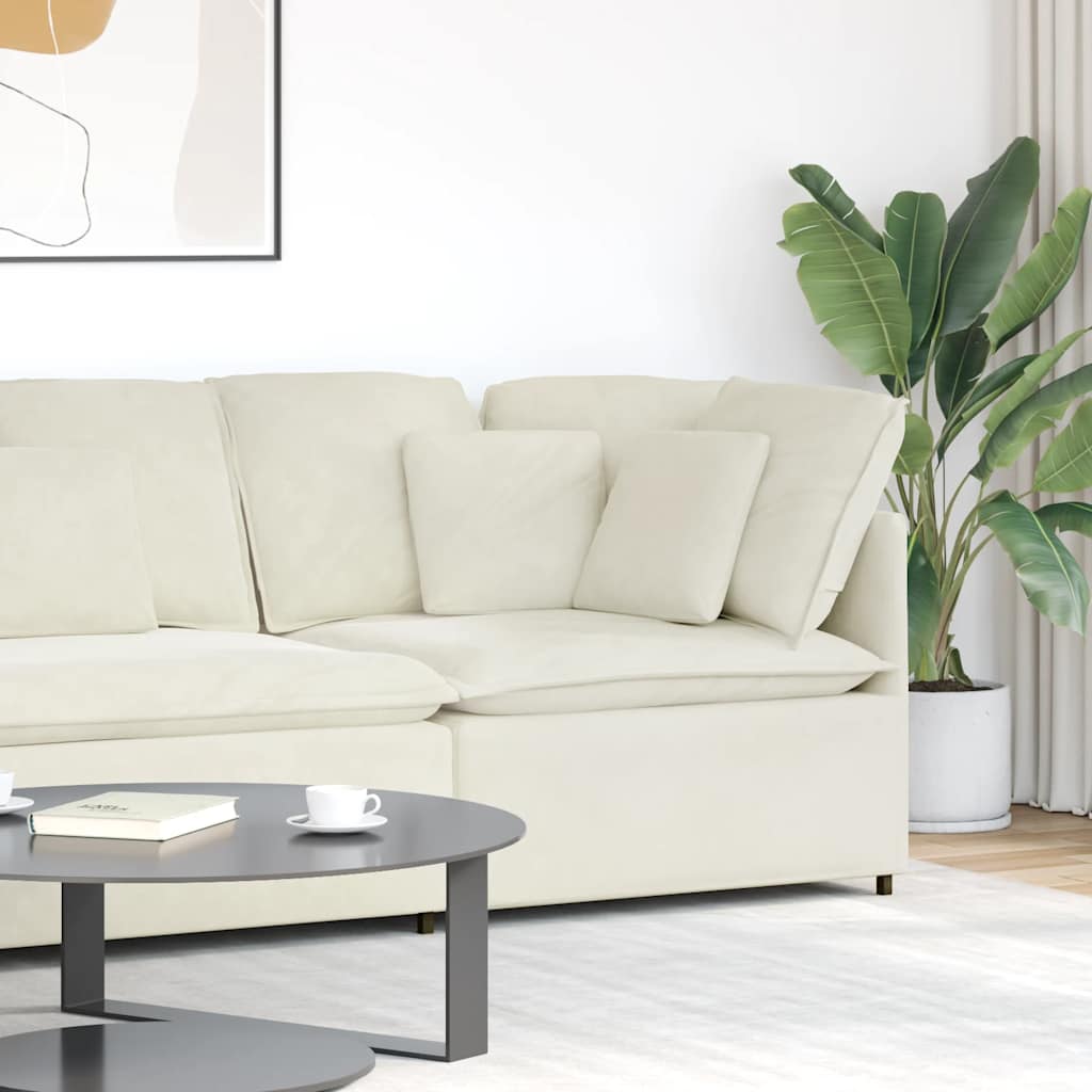 Modulares Sofa Endmodul mit Armlehne Kissen Blau 100 cm