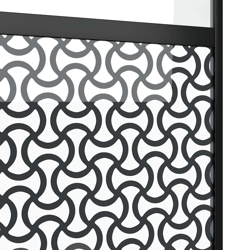 Schiebetür 3-teilig ESG-Glas und Aluminium 76x205 cm Schwarz