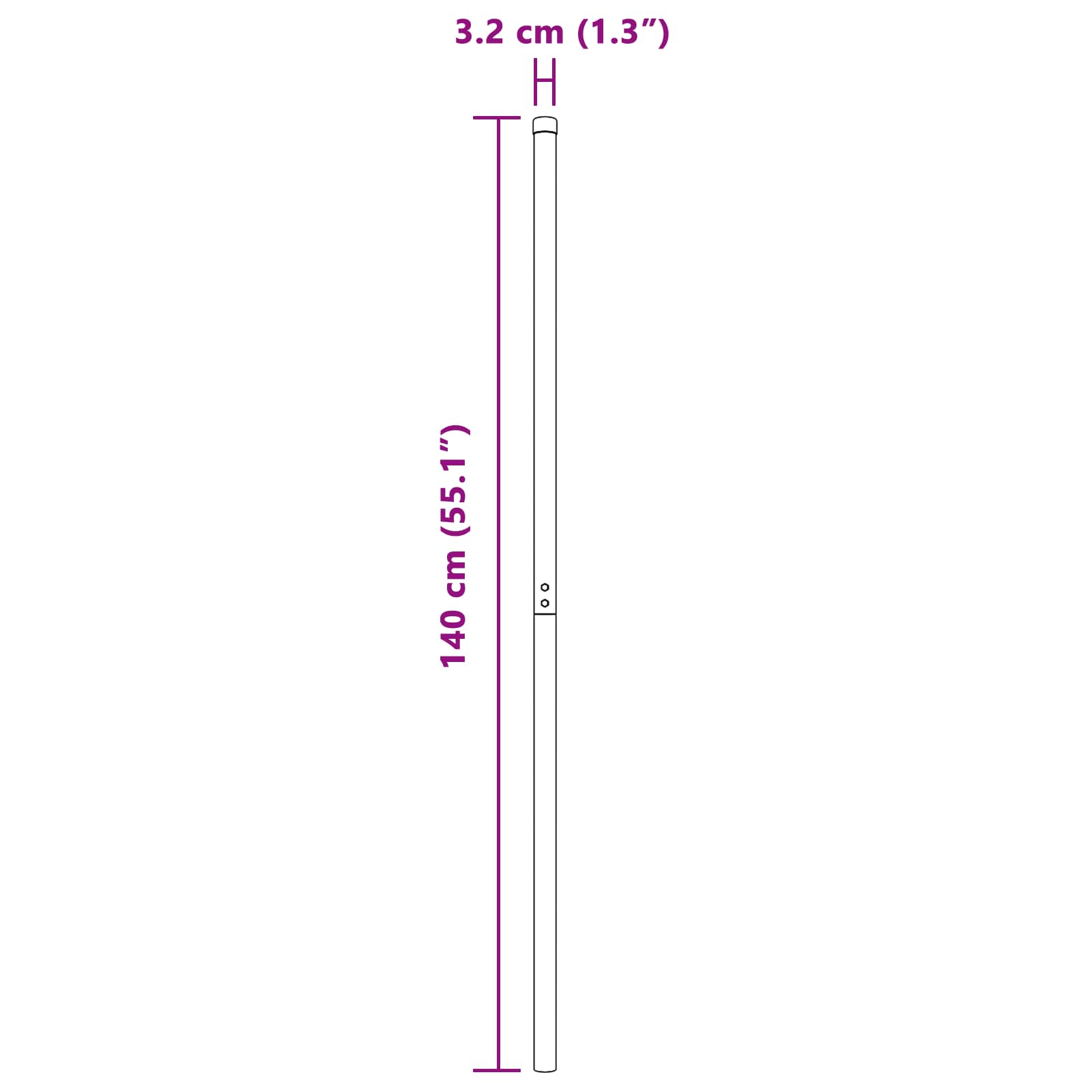 Zaunpfosten 2 pcs Grün 50 cm Pulverbeschichteter Stahl
