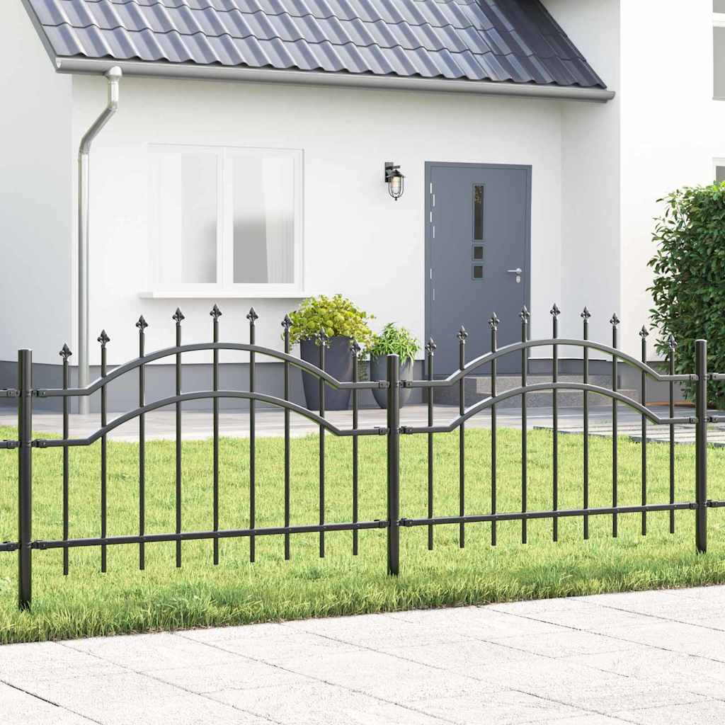 Gartenzaun Woerden mit Speerspitze Schwarz 240 x 75 cm Stahl